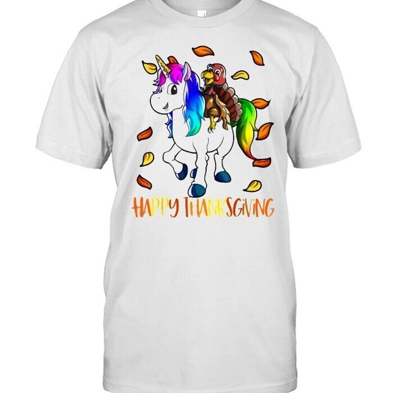 Happy Thanksgiving Unicorn Turkey T-Shirt