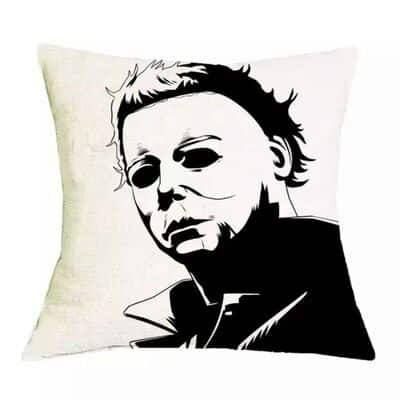 Halloween Michael Myers In Black White Pillow