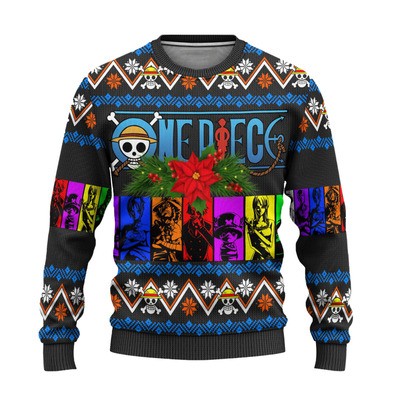 One Piece Anime Characters Ugly Christmas Sweater