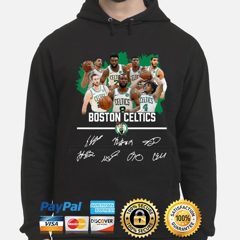 Boston Celtics Basketball Team Players Signatures T-Shirt
