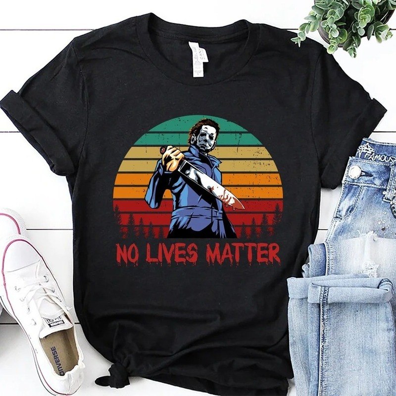 No Lives Matter Michael Myers Vintage T-Shirt Gift For Halloween