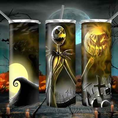 Jack Skellington Skinny Tumbler Scary Halloween Gift