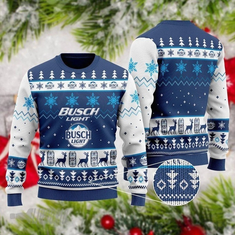 Busch Light Ugly Christmas Sweater Unique Beer Gift