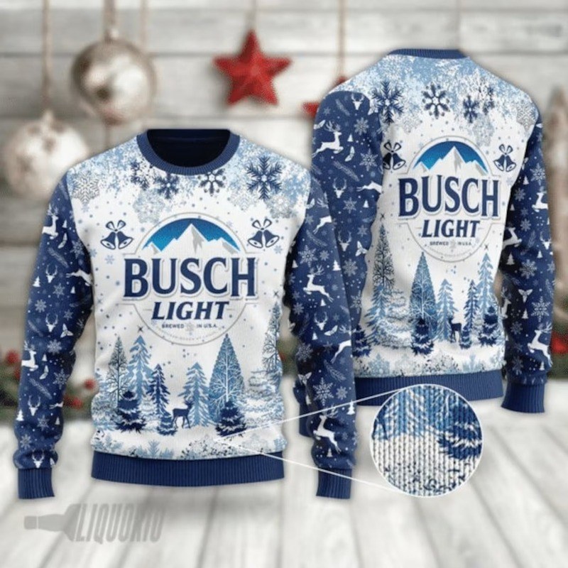 Busch Light Ugly Christmas Sweater Cool Gift For Christmas