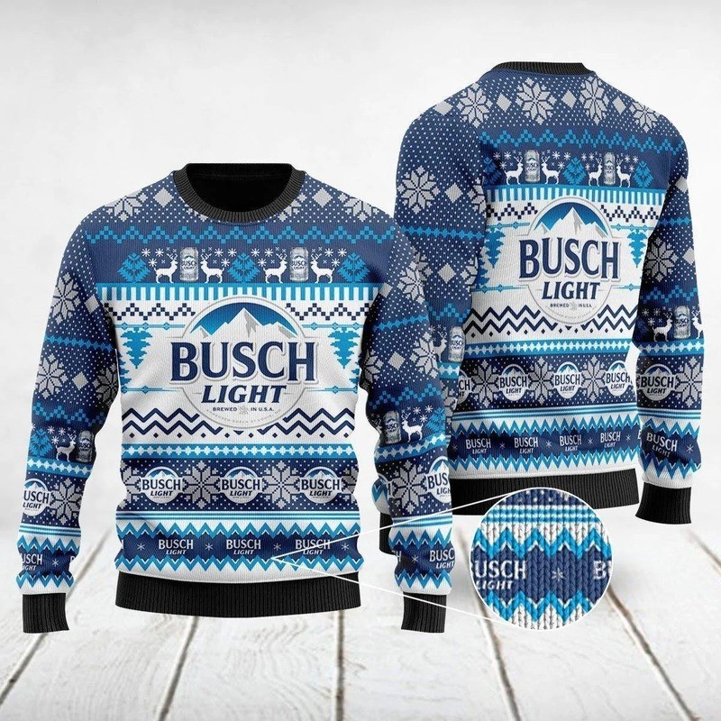 Busch Light Ugly Christmas Sweater Gift For Christmas