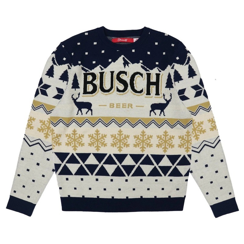 Vintage Busch Ugly Christmas Sweater Beer