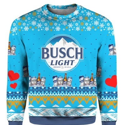 Busch Light Ugly Christmas Sweater Gift For Beer Lovers