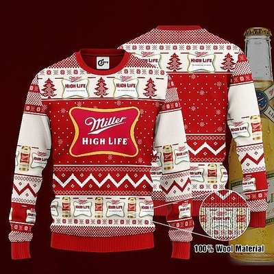 Miller High Life Christmas Sweater Cool Gift For Beer Lover