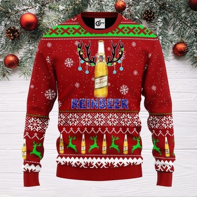 Miller High Life Christmas Sweater Reinbeer Halloween Gift