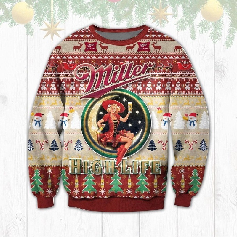 Miller High Life Christmas Sweater Trending