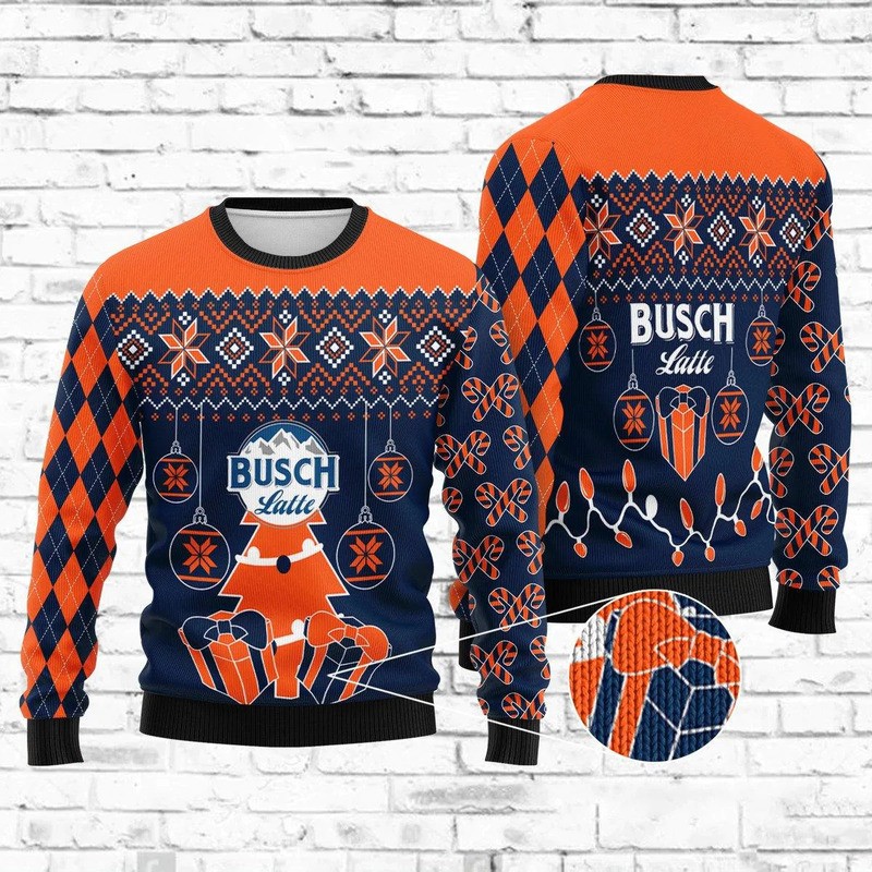 Busch Latte Christmas Sweater Best Gift For Beer Lover