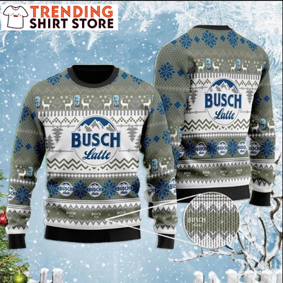 Grey Busch Latte Christmas Sweater Beer Lover Gift