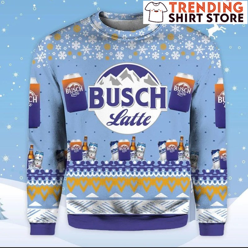 Busch Latte Beer Christmas Sweater Surprise Gift For Beer Lovers