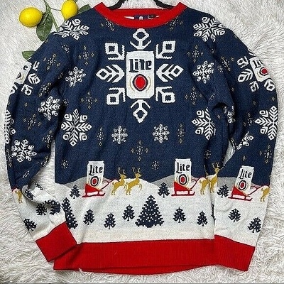 Miller Lite Ugly Sweater Beer Lovers Christmas Gift