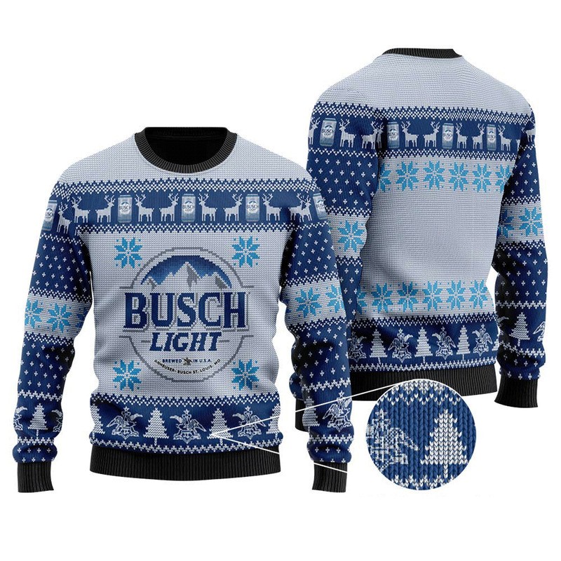 Retro Busch Light Ugly Christmas Sweater