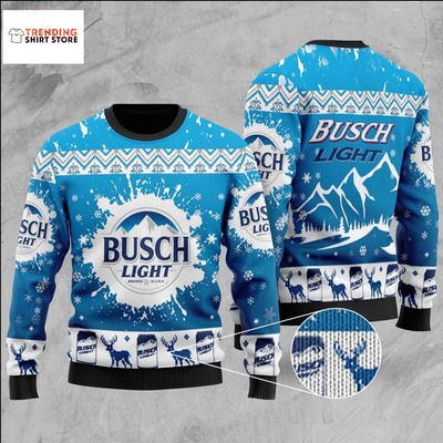Beer Lover Gift Busch Light Ugly Christmas Sweater