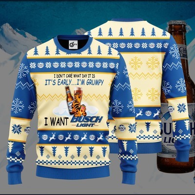 I’m Grumpy I Want Busch Light Ugly Christmas Sweater