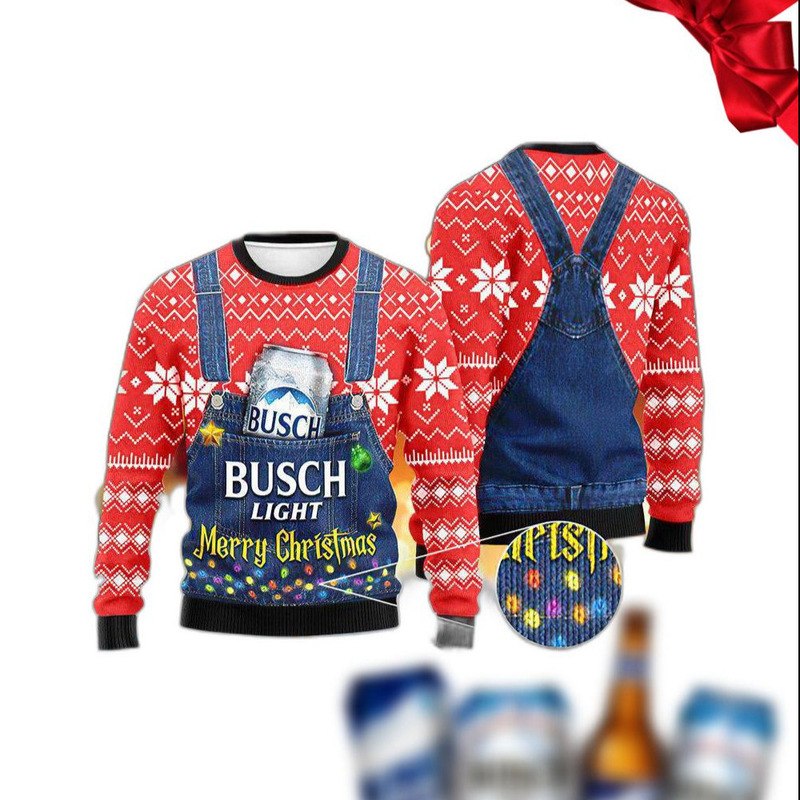 Merry Christmas Busch Light Ugly Christmas Sweater