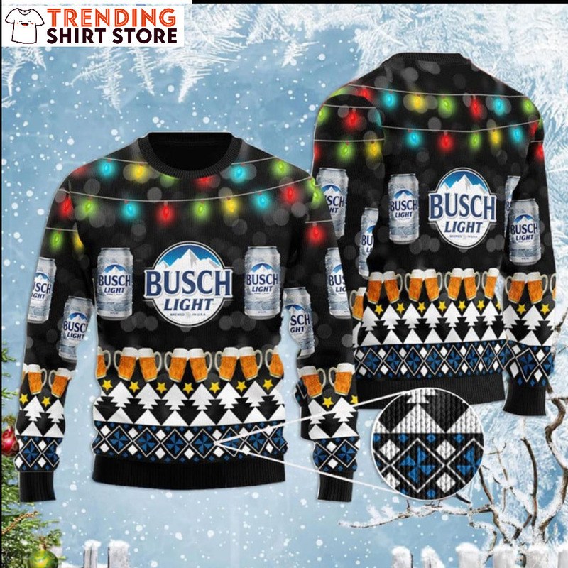 Beer Lover Xmas Gift Busch Light Ugly Christmas Sweater