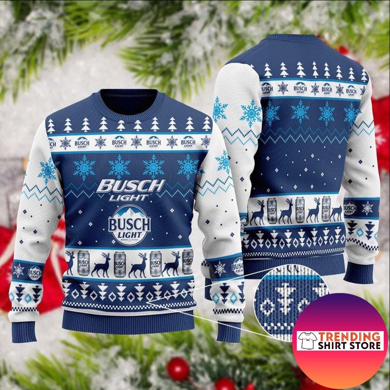 Busch Light Beer Ugly Christmas Sweater Surprise Christmas Gift