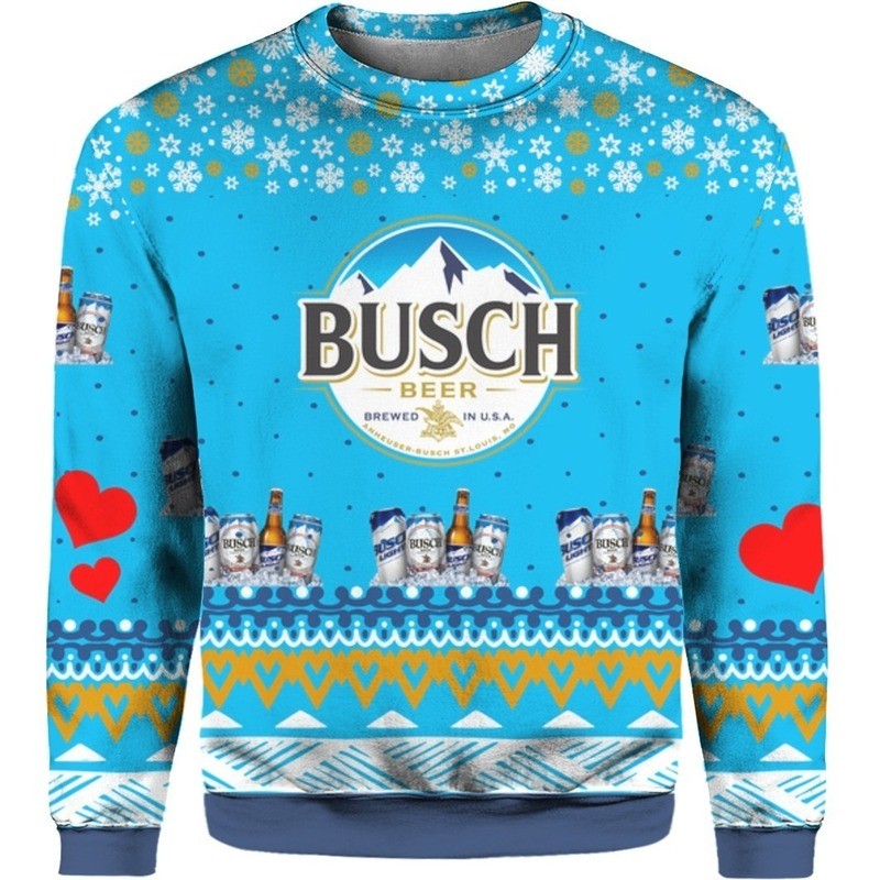Beer Busch Ugly Christmas Sweater