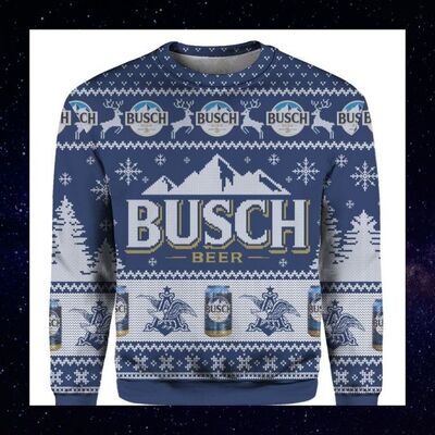 Busch Beer Ugly Christmas Sweater Retro