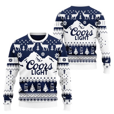 Coors Light Beer Blue White Ugly Christmas Sweater