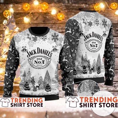 Jack Daniels Ugly Christmas Sweater Old No.7 Brand Gifts For Alcohol Drinkers