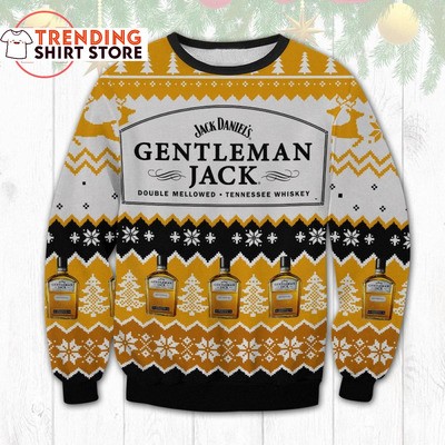 Jack Daniels Ugly Christmas Sweater Gentleman Jack Double Mellowed Tennessee Whiskey