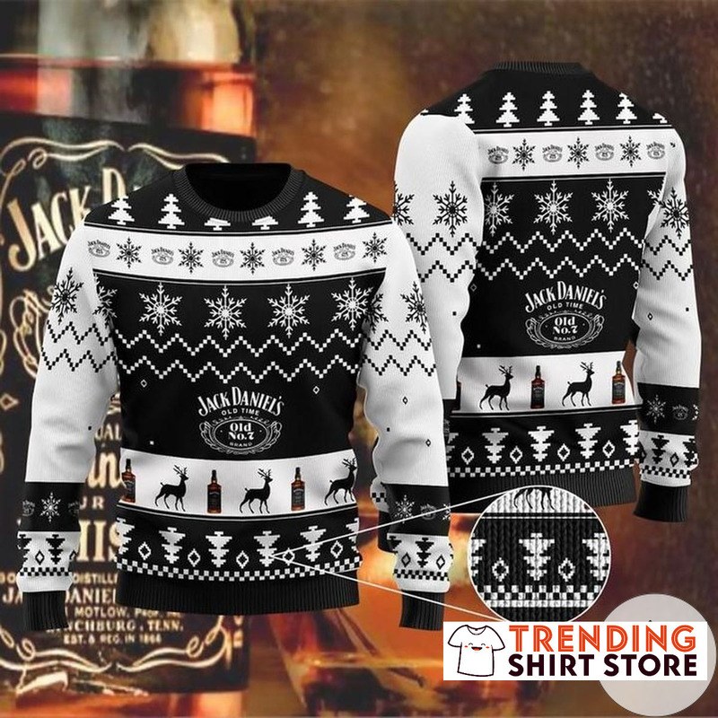 Jack Daniels Ugly Christmas Sweater Old Time No.7 Brand
