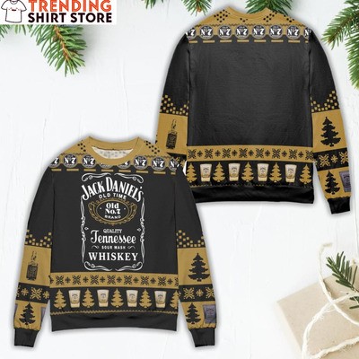 Jack Daniels Ugly Christmas Sweater Old Time Quality