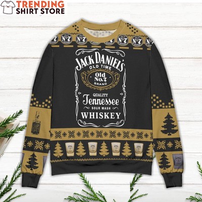 Jack Daniels Ugly Christmas Sweater Old Time Quality