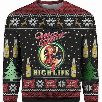 Cool Miller High Life Christmas Sweater Best Gifts For Beer Lovers
