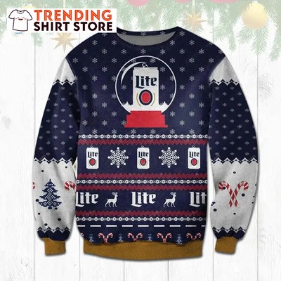 Miller Lite Ugly Sweater Xmas Snowflakes