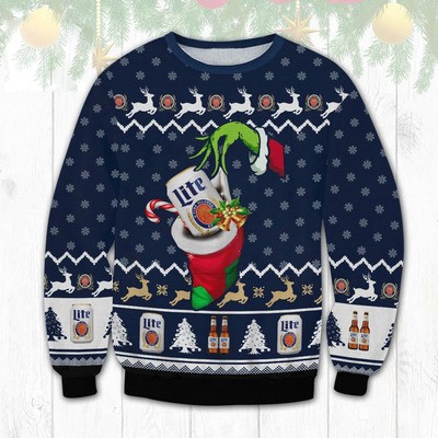 Christmas Miller Lite Ugly Sweater The Grinch