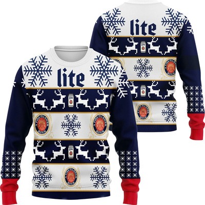 Miller Lite Christmas Ugly Sweater Gift For Beer Lovers