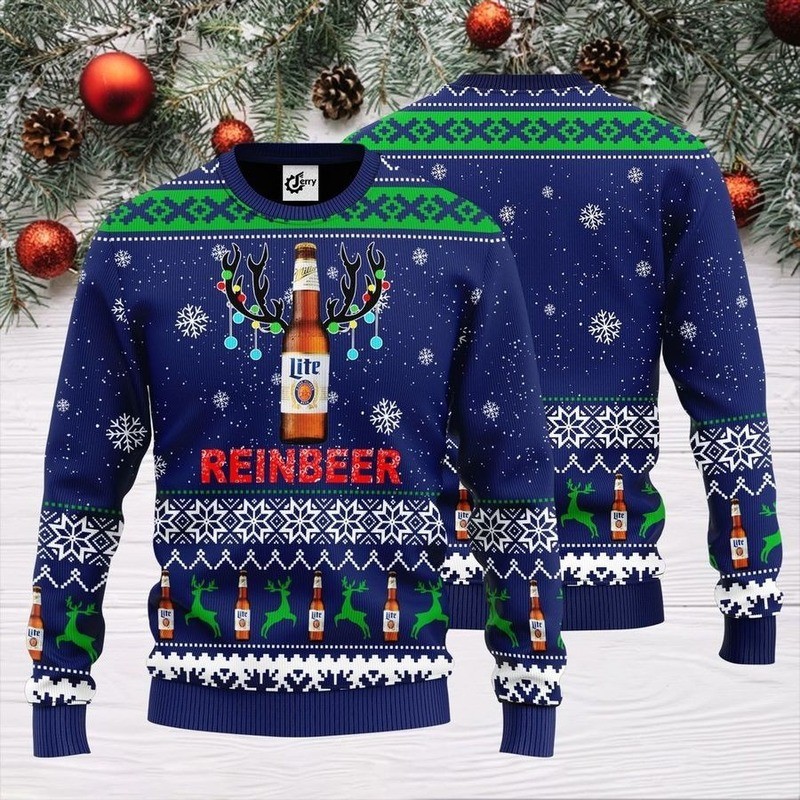 Miller Lite Ugly Sweater Surprise Gift For Christmas
