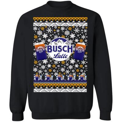 Busch Latte Christmas Sweater Gift For Beer Lovers