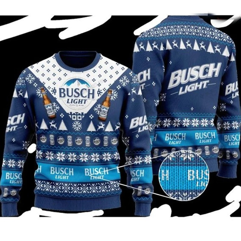 Busch Light Ugly Christmas Sweater Cool Gift For Beer Drinkers