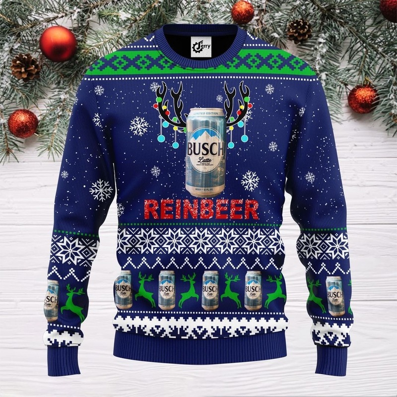 Busch Latte Christmas Sweater Reinbeer Best Gift For Beer Lover