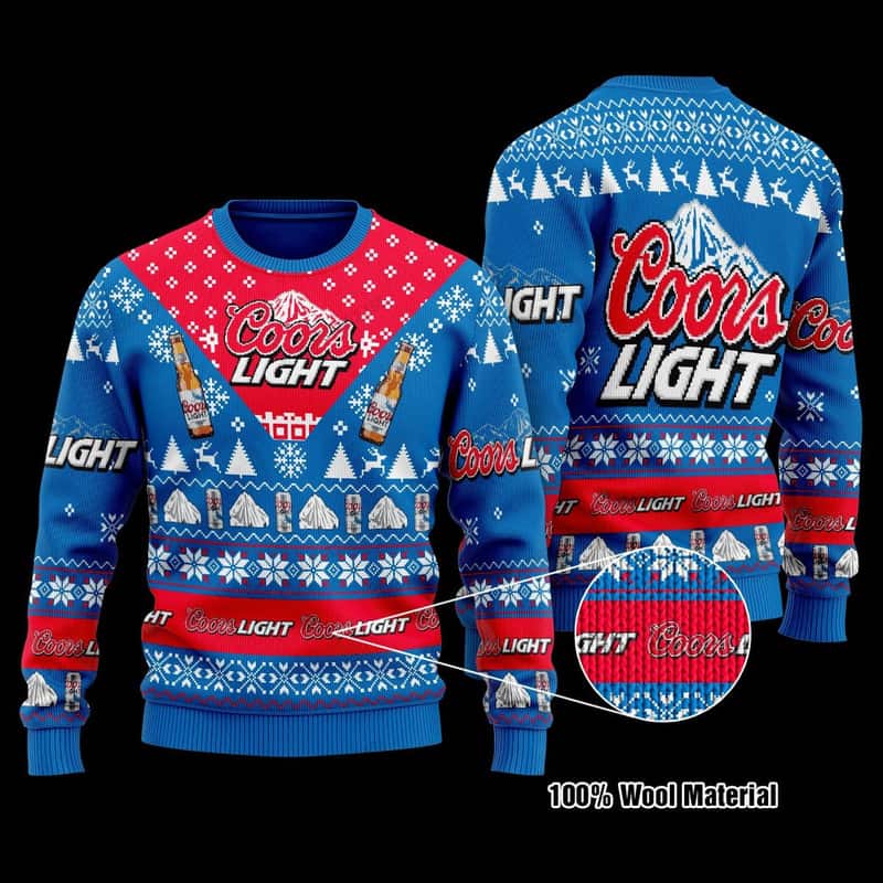 Coors Light Beer Blue Ugly Christmas Sweater