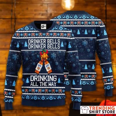 Miller Lite Ugly Sweater Drinker Bells Drink All The Way