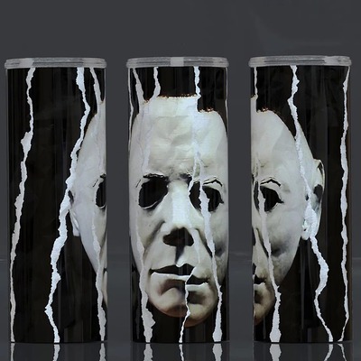Michael Myers Face Skinny Tumbler Scary Halloween