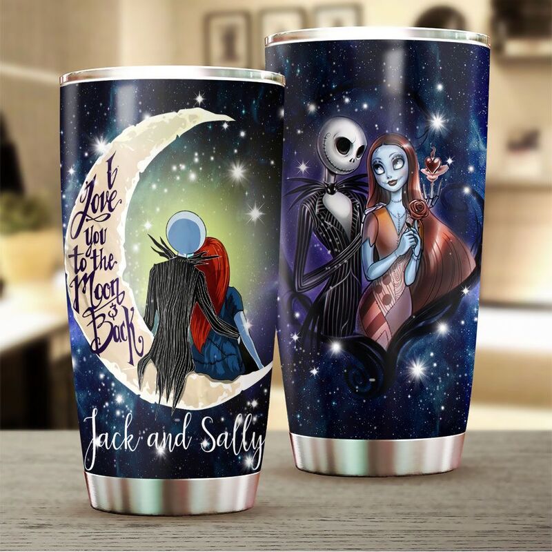 Jack Skellington And Sally Tumbler I Love You To The Moon And Back