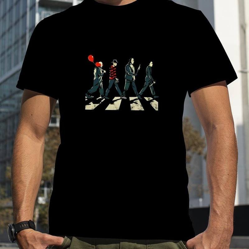 Pennywise, Freddy Krueger, Jason Voorhees and Michael Myers T-Shirt Pennywise, Freddy Krueger, Jason Voorhees and Michael Myers T-Shirt