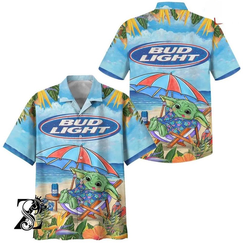 Baby Yoda Bud Light Hawaiian Shirt Baby Yoda Bud Light Hawaiian Shirt