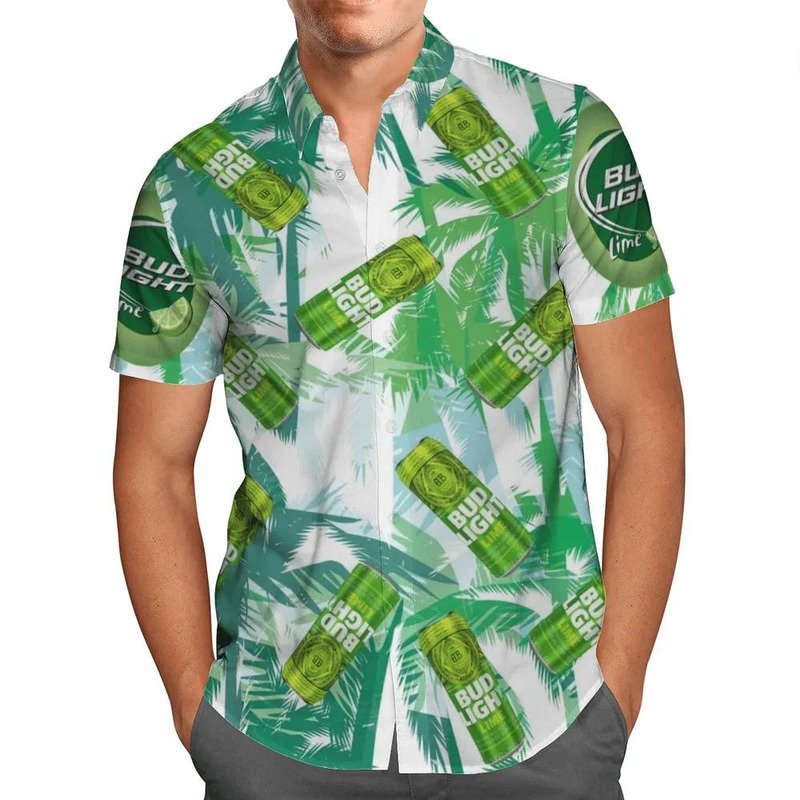 Bud Light Lime Hawaiian Shirt Lager Naturally Flavored
