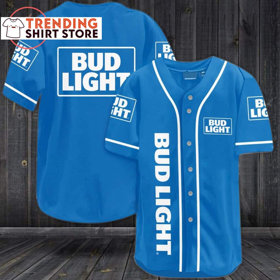 Bud Light Beer Blue Baseball Jersey