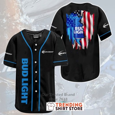 America Flag Bud Light Baseball Jersey