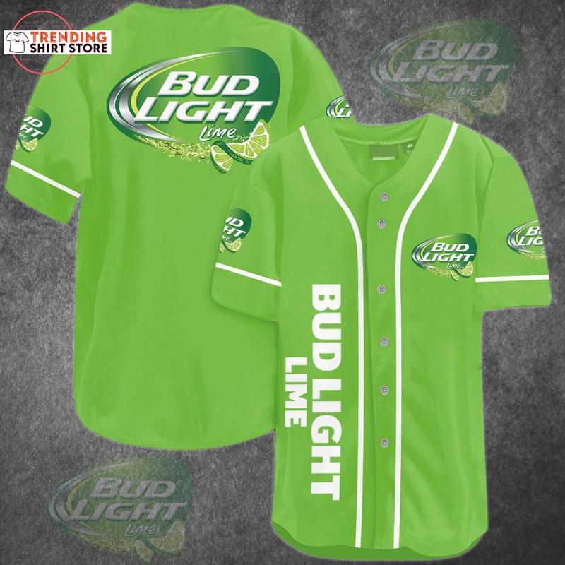 Lime Bud Light Baseball Jersey